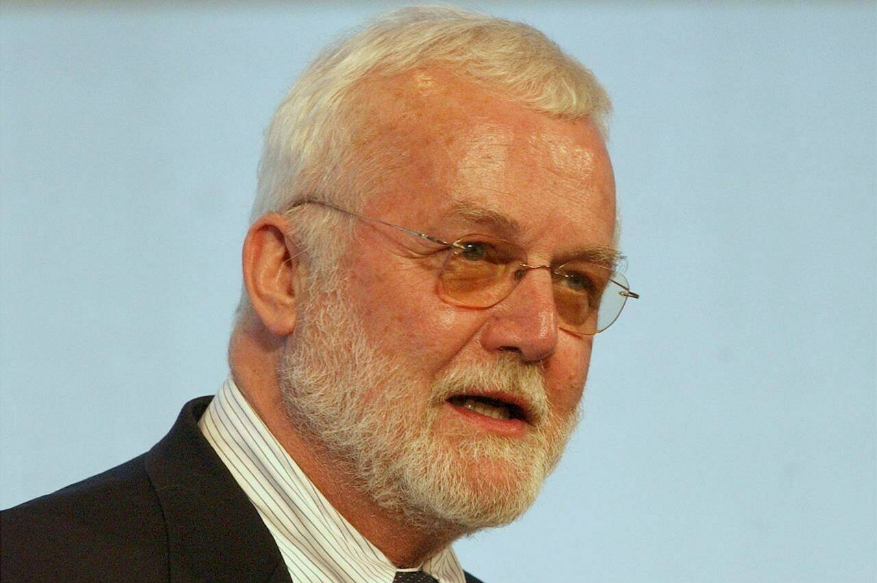 FILE - Russell Banks, author of “Cloudsplitter,” delivers a keynote address during the Hemingway & Winship Awards ceremony at John F. Kennedy Library and Museum in Boston, April, 4, 2004. Banks, an award-winning fiction writer who rooted such novels as “Affliction” and “The Sweet Hereafter” in the wintry, rural communities of his native Northeast and imagined the dreams and downfalls of everyone from modern blue-collar workers to the radical abolitionist John Brown, died Saturday, Jan. 7, 2023. He was 82. (AP Photo/Chitose Suzuki, File)