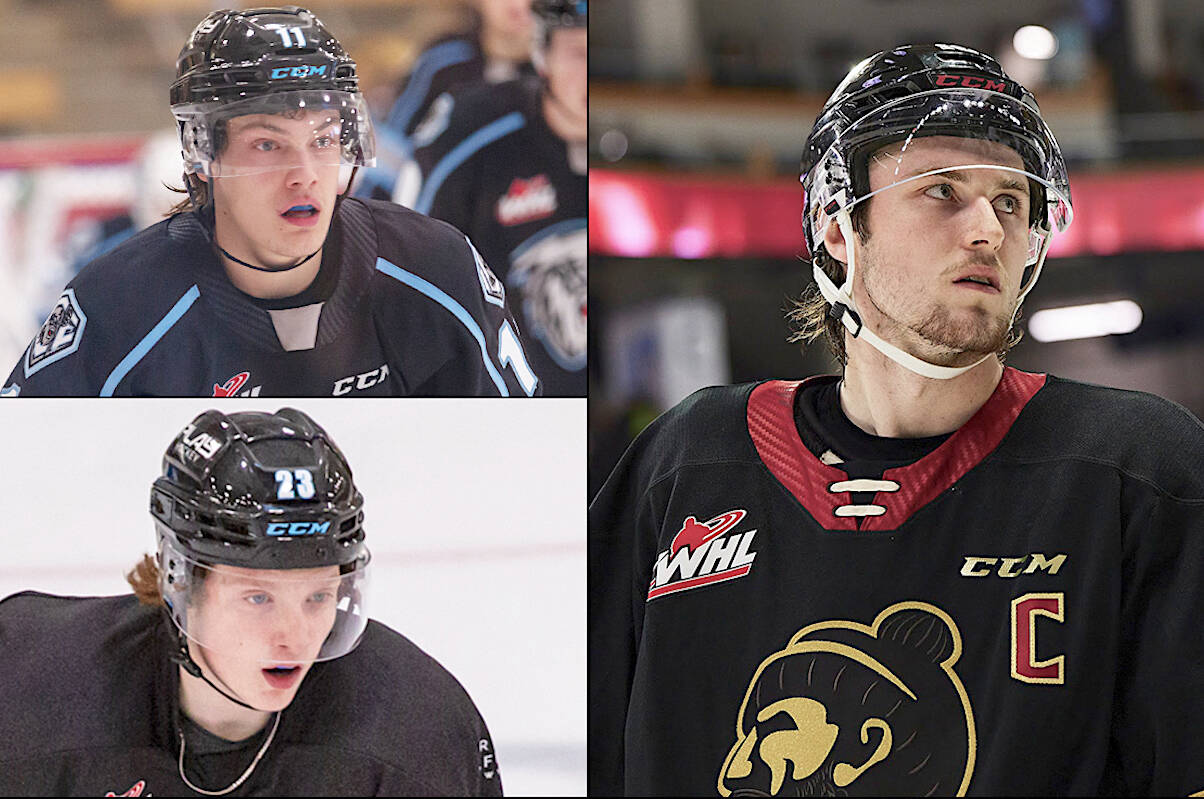 Skyler Bruce (above left) and Connor Dale (below left) are coming to Langley as part of a trade deal that sees the Vancouver Giants trade captain Zack Ostapchuk (right) to Winnipeg ICE for the pair, plus three first round draft picks, prospects Owen Brees and Hudson Landmark, and a fifth round draft pick. (Photos by Zach Peters (WPG), Rob Wilton (VAN))