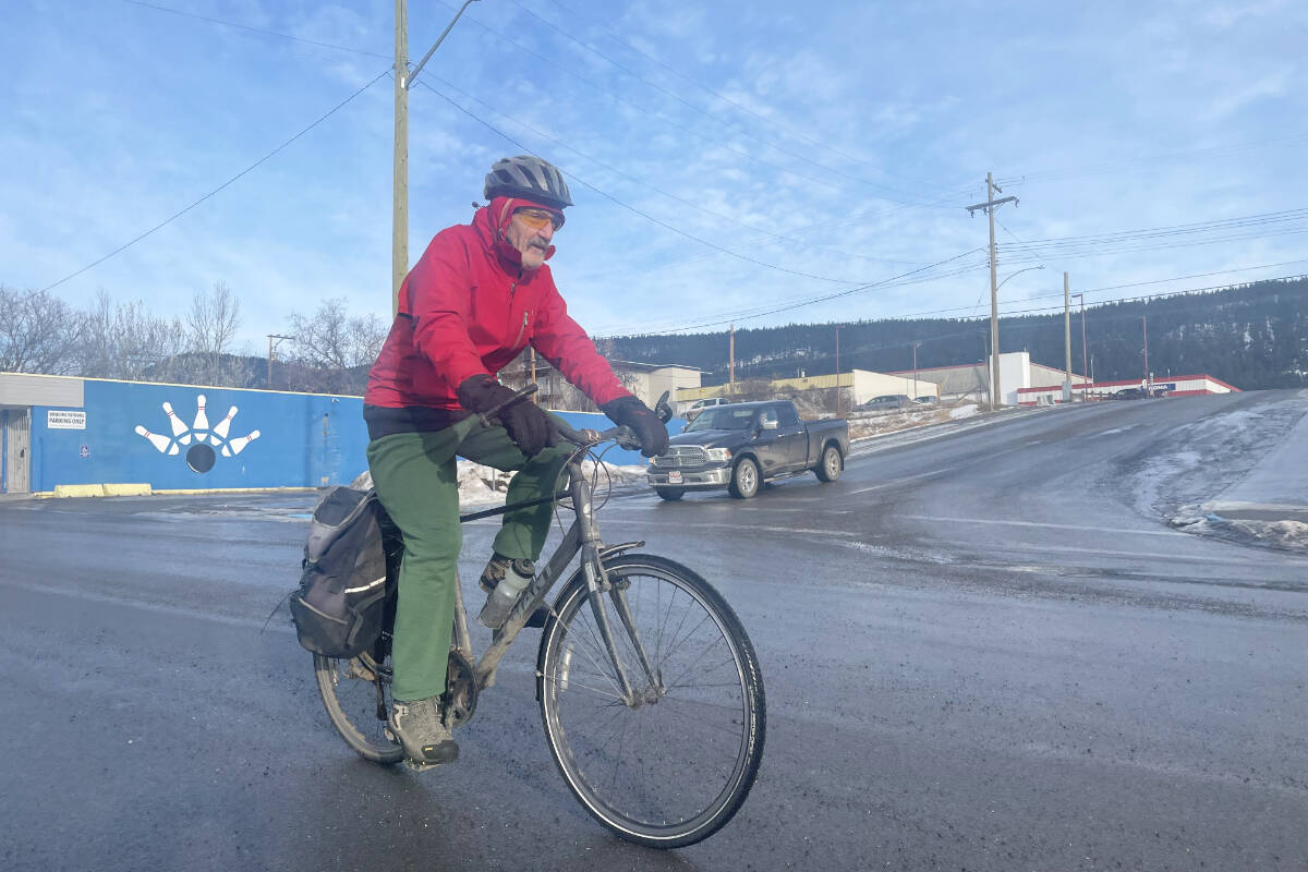 Stuart Westie has been tracking his fitness and environmental impact each year since 2011, and his efforts add up. (Ruth Lloyd photo - Williams Lake Tribune)