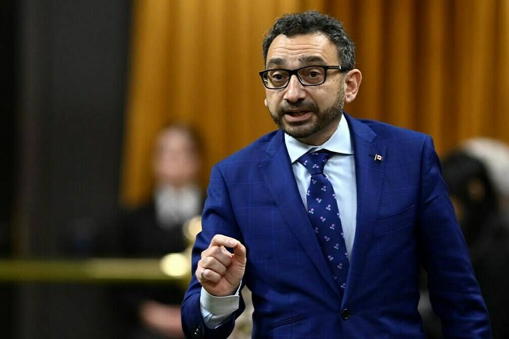 Minister of Transport Omar Alghabra rises during Question Period in the House of Commons on Parliament Hill in Ottawa on Thursday, Dec. 1, 2022. THE CANADIAN PRESS/Justin Tang