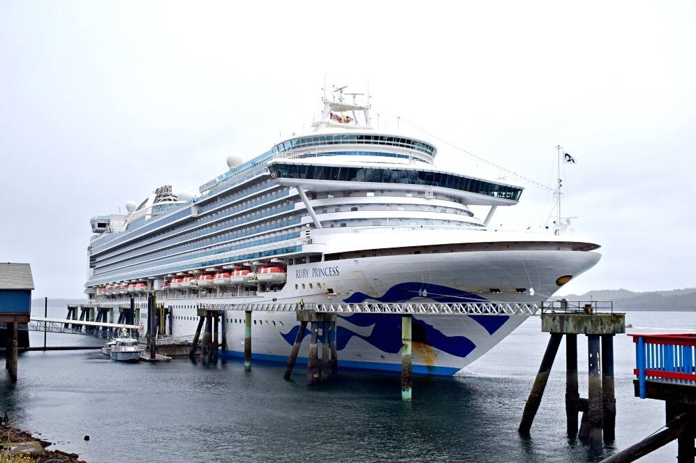 The Ruby Princess docked at the Prince Rupert Cruise Ship Terminal on May 17. (Melissa Ash/The Northern View)