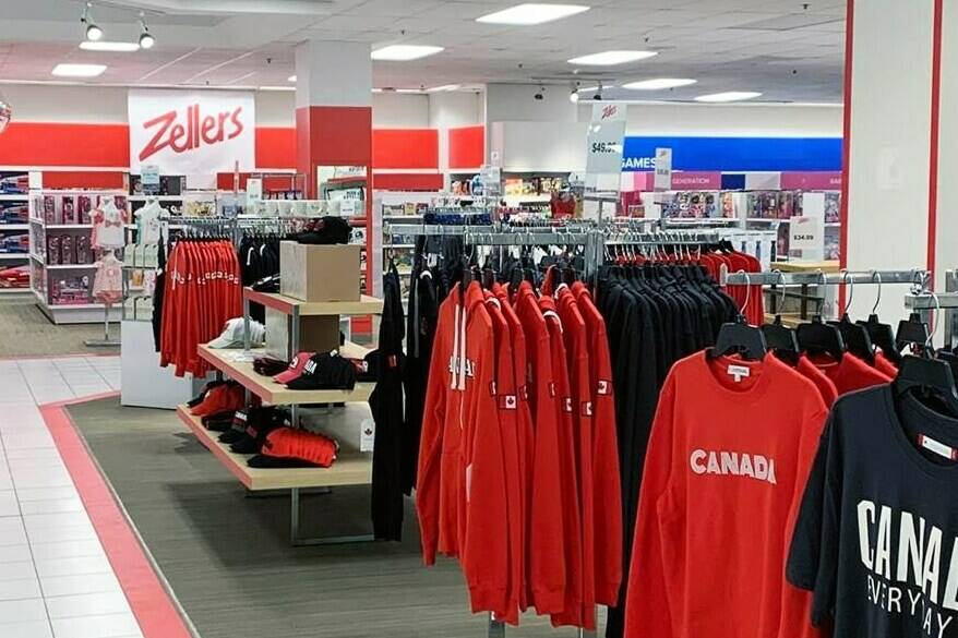 A Zellers pop-up store inside the Hudson’s Bay store at the Burlington Centre in Burlington,Ont. is shown in a July, 2021 handout photo. Hudson’s Bay Company unveiled Wednesday a list of the first 25 Zellers locations to be opened inside select Hudson’s Bay department stores across Canada. THE CANADIAN PRESS/HO-Hudson’s Bay Co.