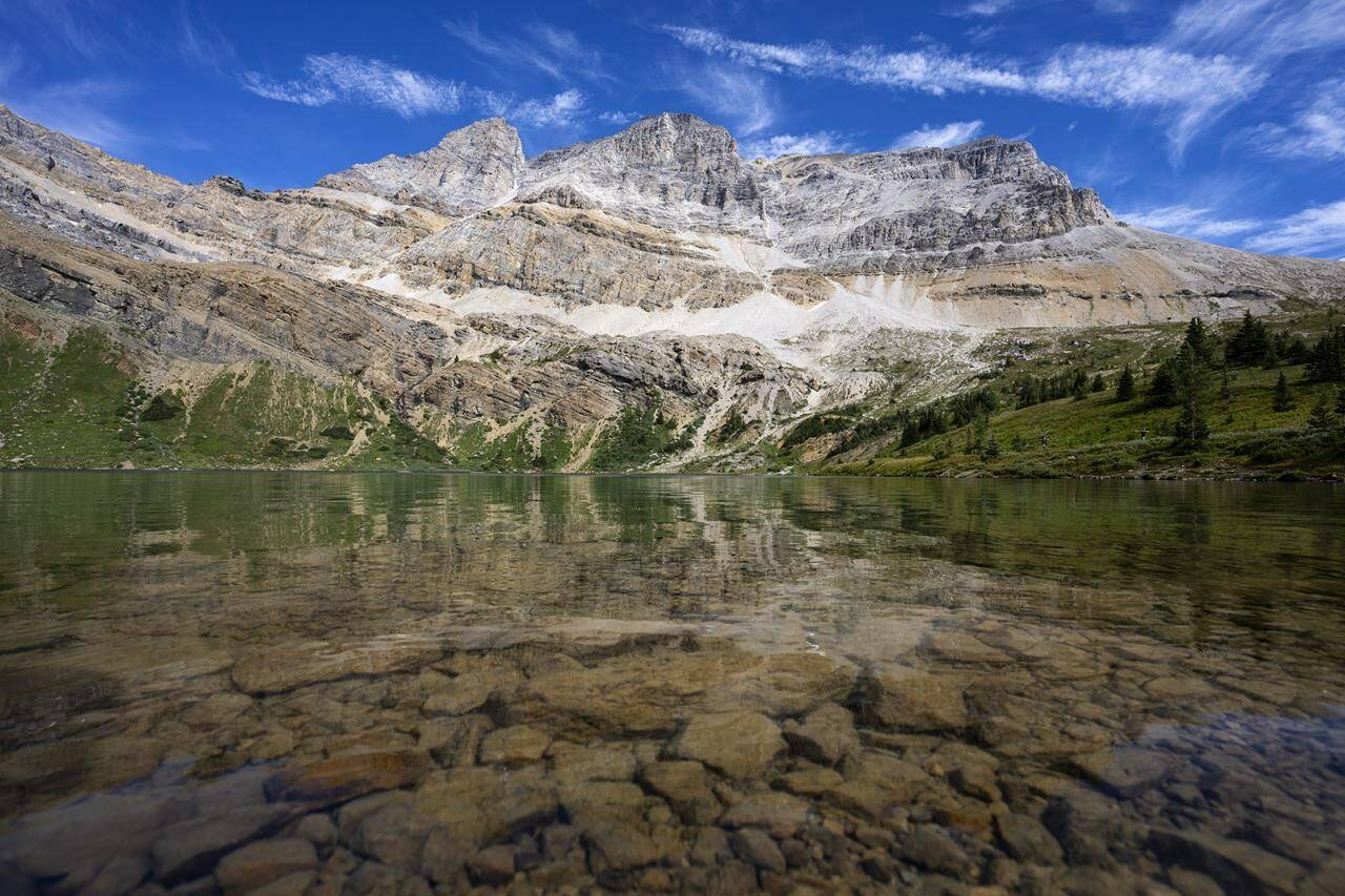 A view of Hidden Lake in Banff National Park near Lake Louise is shown on Friday, Sept. 1, 2022. Parks Canada has announced infrastructure upgrades in the four mountain national parks in Alberta and British Columbia. THE CANADIAN PRESS/Todd Korol