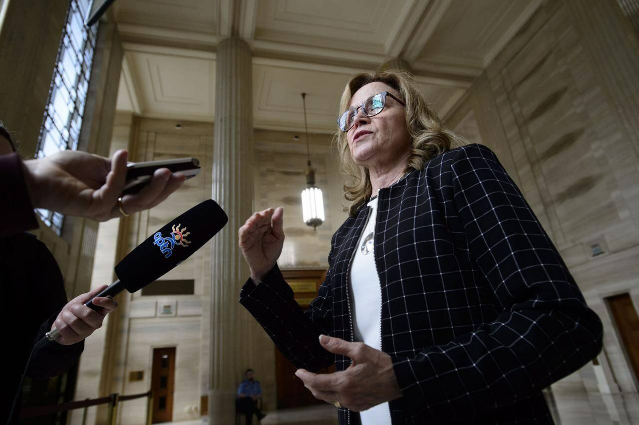 People of European descent may choose to falsely claim to be Indigenous for personal gain or a sense of absolution, but Métis legal expert Jean Teillet says it would take a psychiatrist to try to fully answer, “why?” Teillet, counsel for the Women of The Metis Nation, is seen speaking to reporters at the Supreme Court of Canada in Ottawa on Friday, May 24, 2019. THE CANADIAN PRESS/Sean Kilpatrick