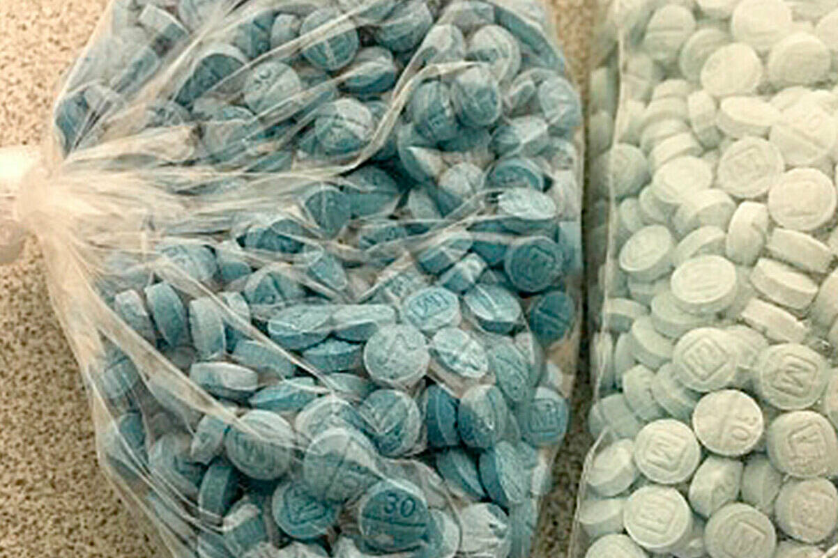 A file photo shows bags of illicit drugs seized by the U.S. Drug Enforcement Administration. The Vancouver police seized 73 kilograms of drugs from Lower Mainland gangs during Project Tint in July 2022. (U.S. Drug Enforcement Administration photo)