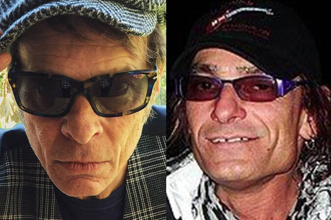 David Lee Roth (left) and the Chilliwack man who for years has impersonated him, David Kuntz-Angel (right). Kuntz-Angel was convicted on Aug. 2, 2019 of various counts connected to sex with an underage girl. A mistrial was declared and now the trial continues Jan. 30, 2023. (Twitter/Brantford Expositor)