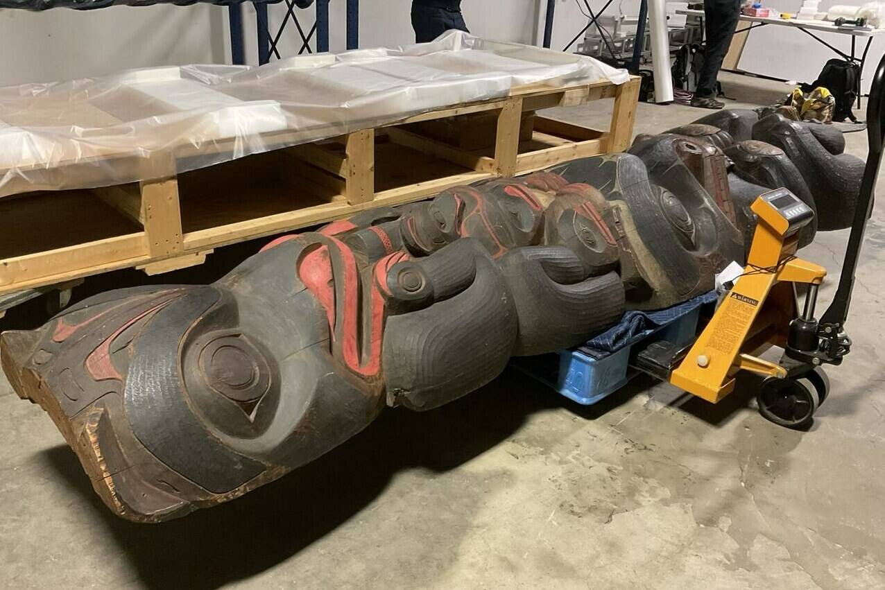 A First Nations house post, shown in a handout photo, is being returned to its home in B.C. after 138 years, including spending the last two decades in storage at Harvard University in Massachusetts. THE CANADIAN PRESS/HO-Gitxaala Nation