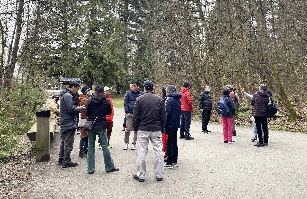 Burnaby’s Central Park in Burnaby, B.C., is transformed into a matchmaking corner on weekends, where Chinese-speaking parents gather to find a mate for their single children, as seen here on Feb. 11, 2023. THE CANADIAN PRESS/Nono Shen
