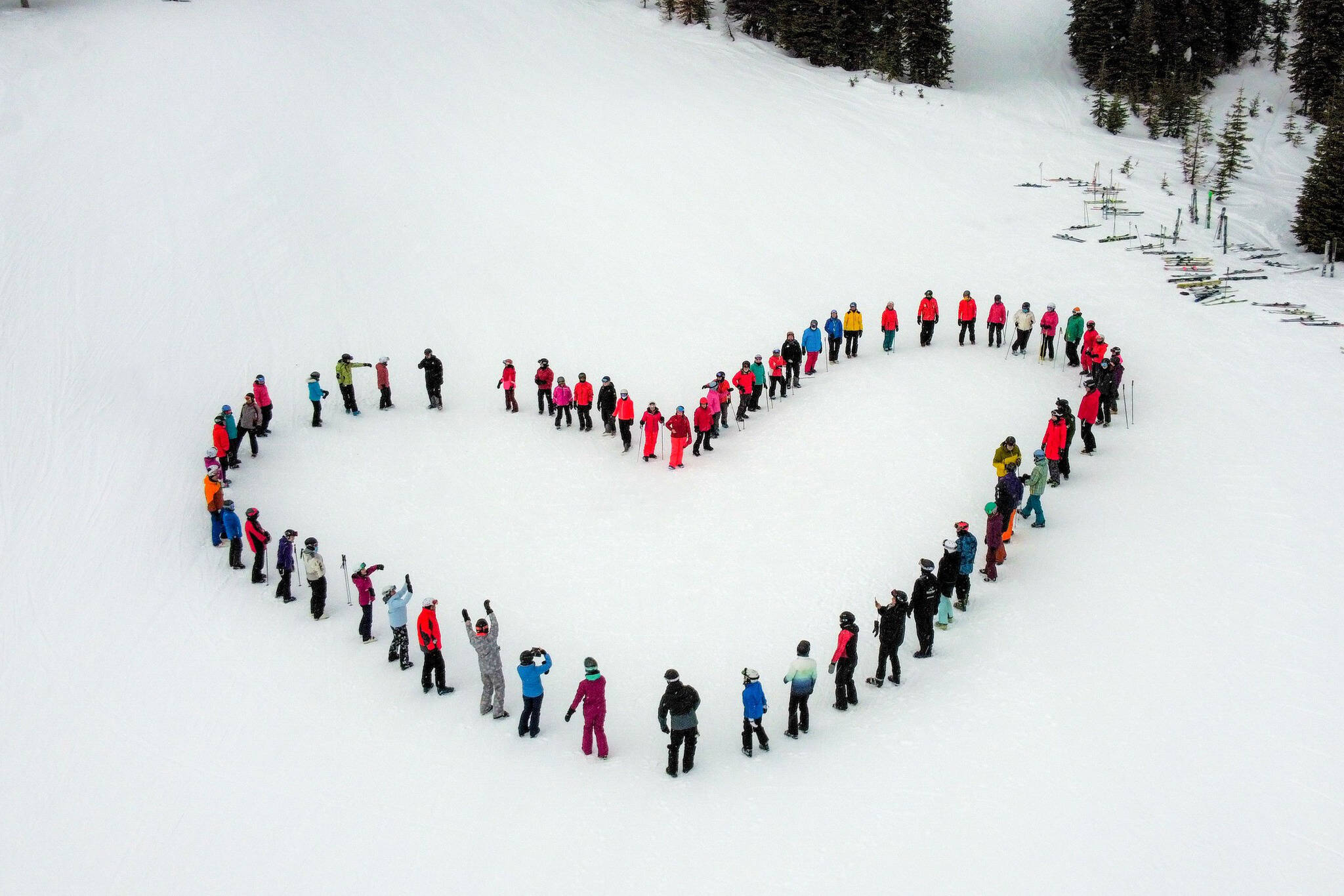 SilverStar Mountain Resort near Vernon shared the love on Valentine’s Day in 2022. (Black Press photo)