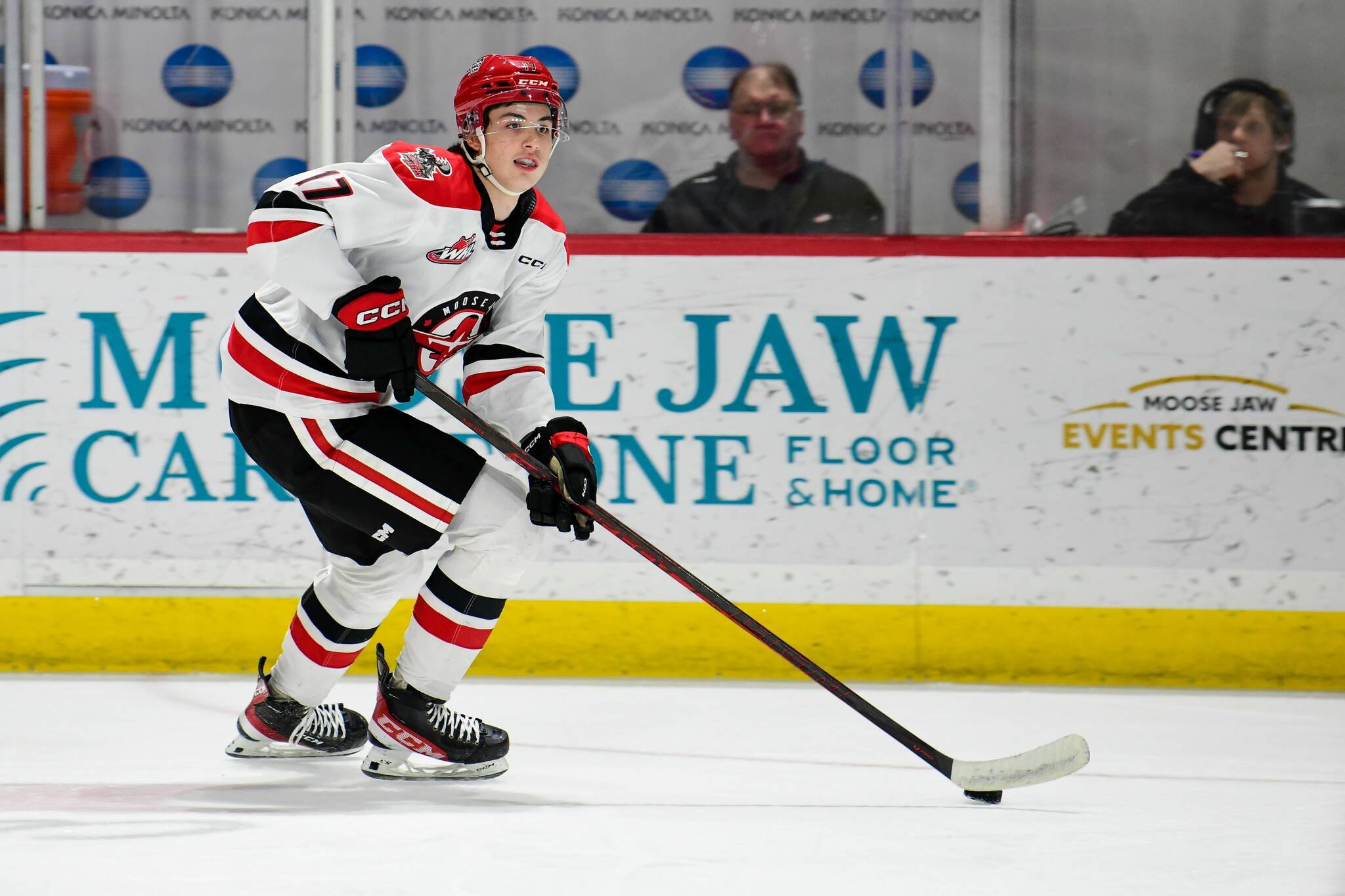 West Kelowna’s Lynden Lakovic is one of four Moose Jaw Warriors players suspended indefinitely pending a WHL investigation. (@MJWARRIORS/Twitter)