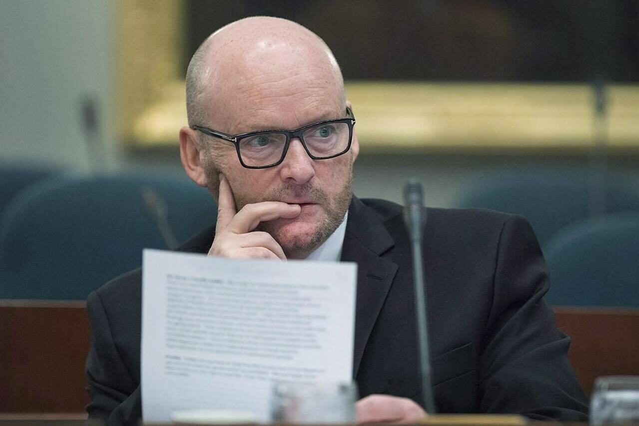 Michael Pickup appears at the legislature in Halifax, Nova Scotia, on Wednesday, Nov. 29, 2017. Pickup, now British Columbia’s auditor general, says the Ministry of Health should have access to a registry of residents and staff in long-term care facilities as well as heath-care workers after concluding it sometimes “struggled” to collect reliable COVID-19 vaccination information for high-risk groups. THE CANADIAN PRESS/Andrew Vaughan