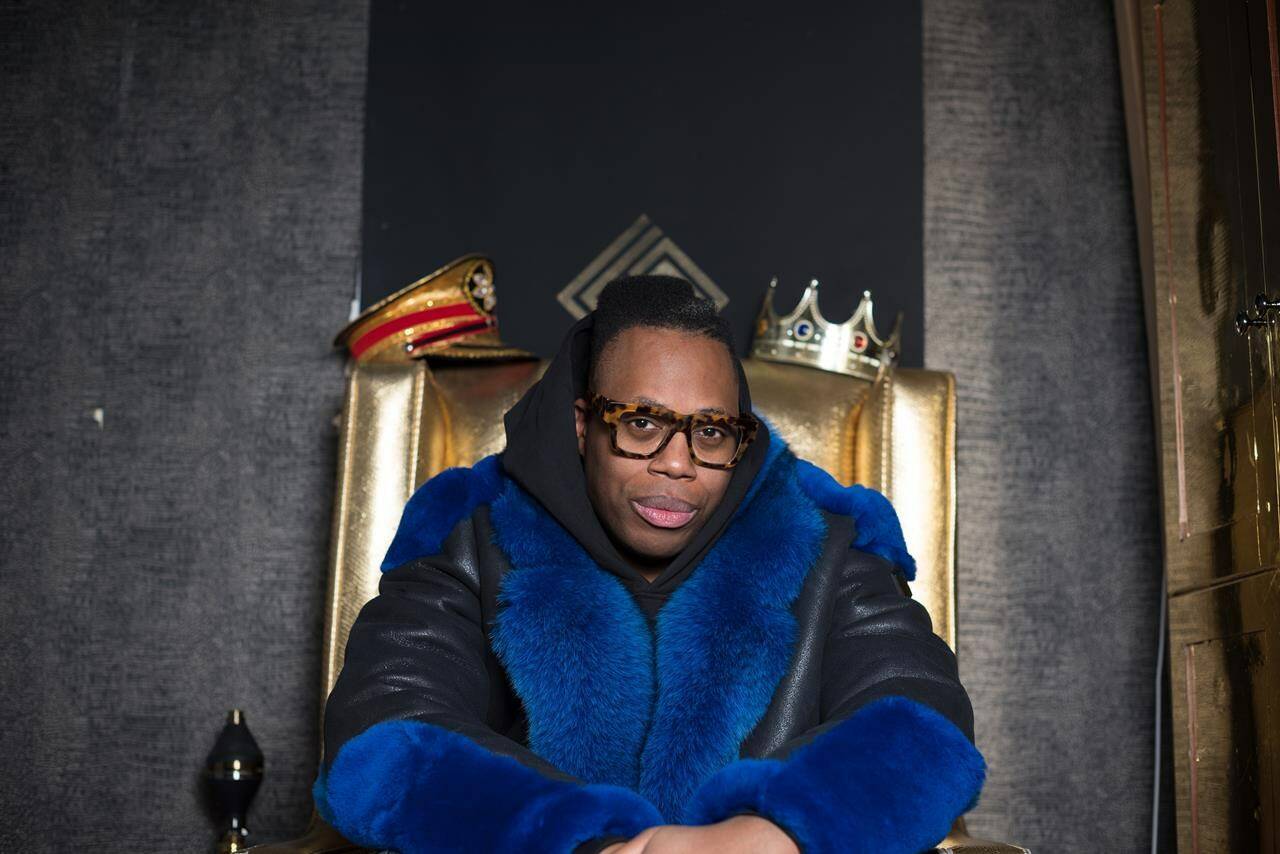 Kardinal Offishall poses for a photograph in Toronto, on Friday, January 13, 2023. Kardinal Offishall and Haviah Mighty are set to lead viewers through a celebration of hip-hop’s 50th anniversary at the Juno Awards on March 13. THE CANADIAN PRESS/ Tijana Martin