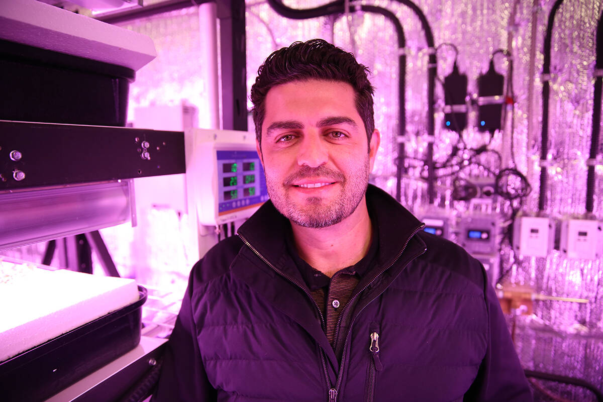 Bahram Rashti of UP Vertical Farms just helped unveiled Canada’s first hands-free vertical farming facility. (Special to The News)