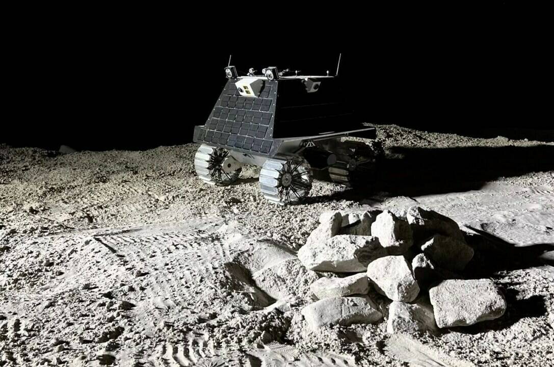 The country’s first-ever moon rover, seen in an undated handout image, is set to put Canada at the forefront of space exploration, helping in the global search for frozen ice on the celestial body. THE CANADIAN PRESS/HO-University of Alberta, 2022 Canadensys Aerospace Corp., *MANDATORY CREDIT*