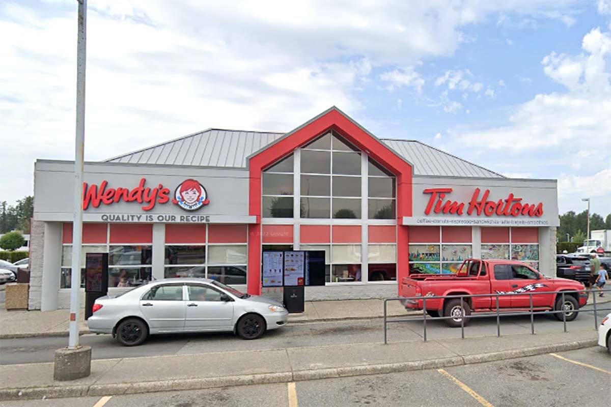 A man has been charged in relation to an incident on Friday (March 10) at the combined Wendy’s and Tim Hortons at the Fraser Valley Auto Mall. (Google Street View)
