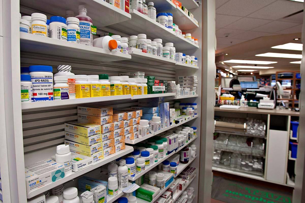 A shelf of drugs at a pharmacy Thursday, March 8, 2012 in Quebec City. In B.C., pharmacist Aftabahmed Abdullatif Shaikh is serving a one month suspension for faking his COVID vaccine records. THE CANADIAN PRESS/Jacques Boissinot