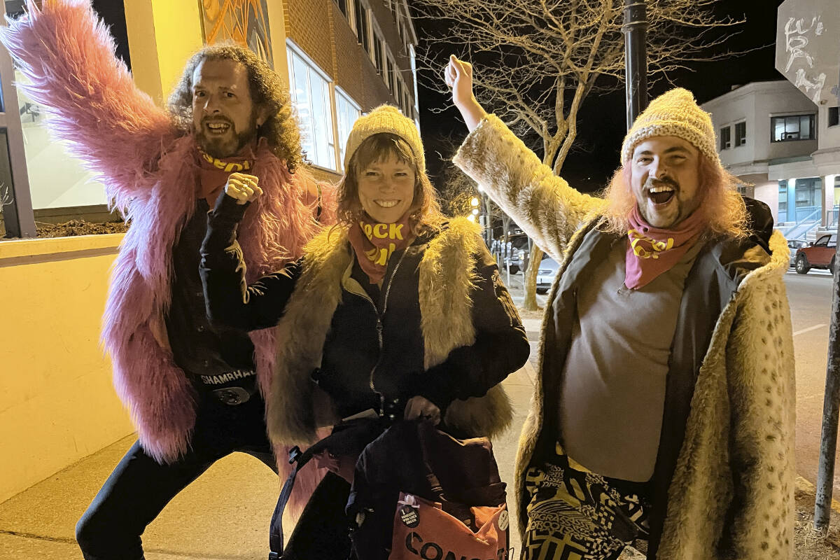 Meet the Mama Bears of Baker Street. L-R: Dan Nolan, Cat Spears and Skye Spears were on Nelson’s streets during St. Patrick’s Day celebrations to check on intoxicated women, provide supplies and chat about consent. Photo: Tyler Harper