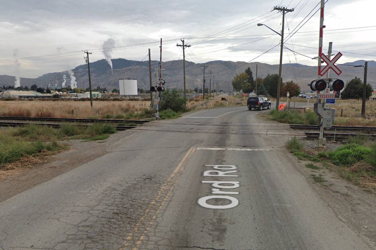 The rail crossing near the intersection of Tranquille and Ord rds in Kamloops. (Google Maps)
