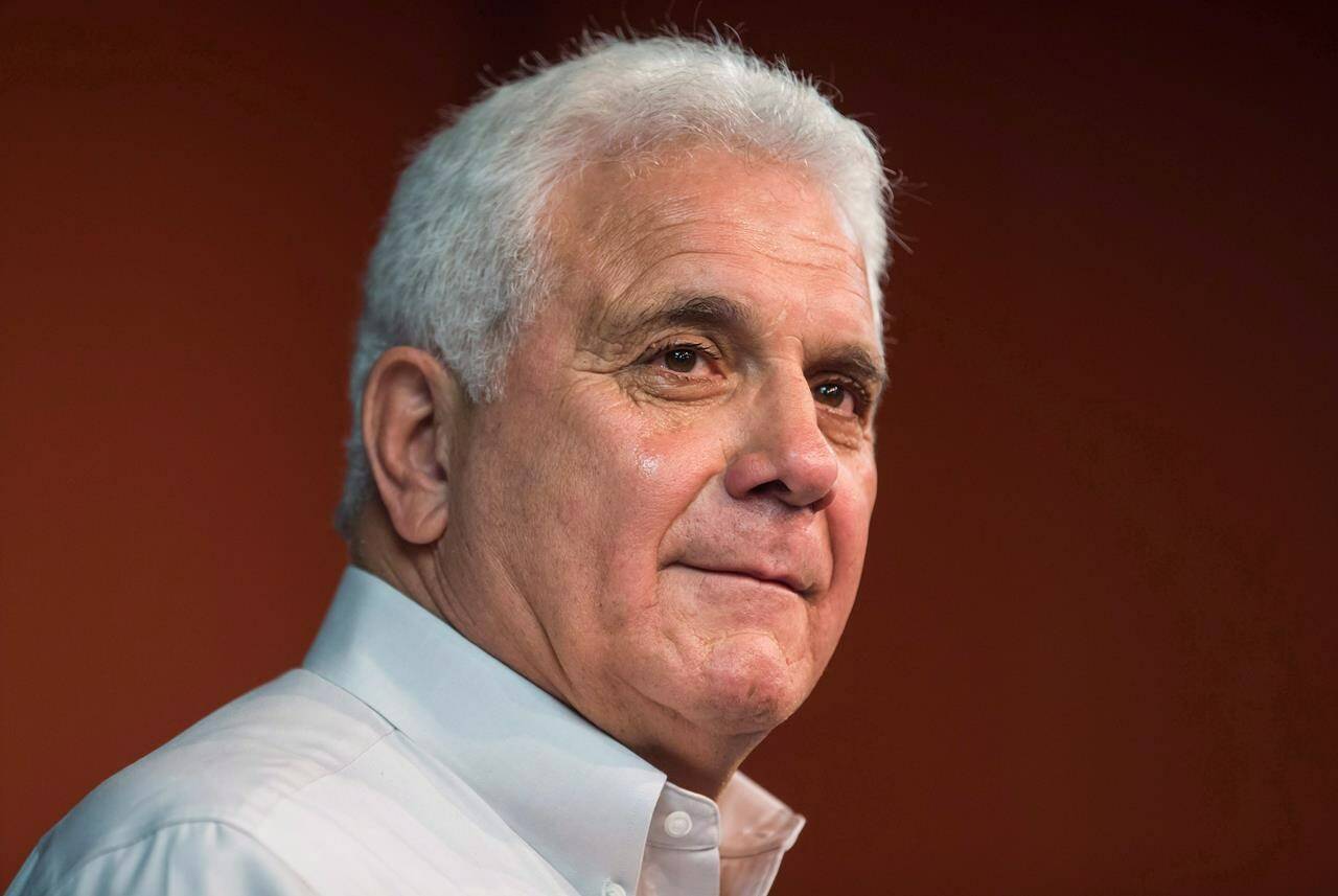 Retiring B.C. Lions head coach Wally Buono pauses during an emotional final news conference as players gathered for end of season meetings and to clean out their lockers at the CFL football team’s practice facility, in Surrey, B.C., on Tuesday November 13, 2018.Buono, the CFL’s all-time leader in coaching wins, and Waterboys founders Dennis Skulsky, Moray Keith, Jamie Pitblado and Tom Malone will be added to the B.C. Lions Wall of Fame this summer. THE CANADIAN PRESS/Darryl Dyck