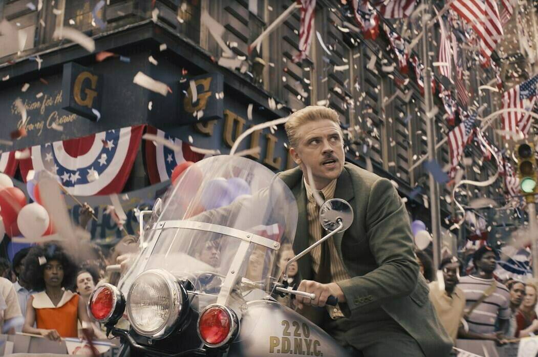 This image released by Lucasfilm shows Boyd Holbrook in a scene from “Indiana Jones and the Dial of Destiny.” (Lucasfilm Ltd. via AP)