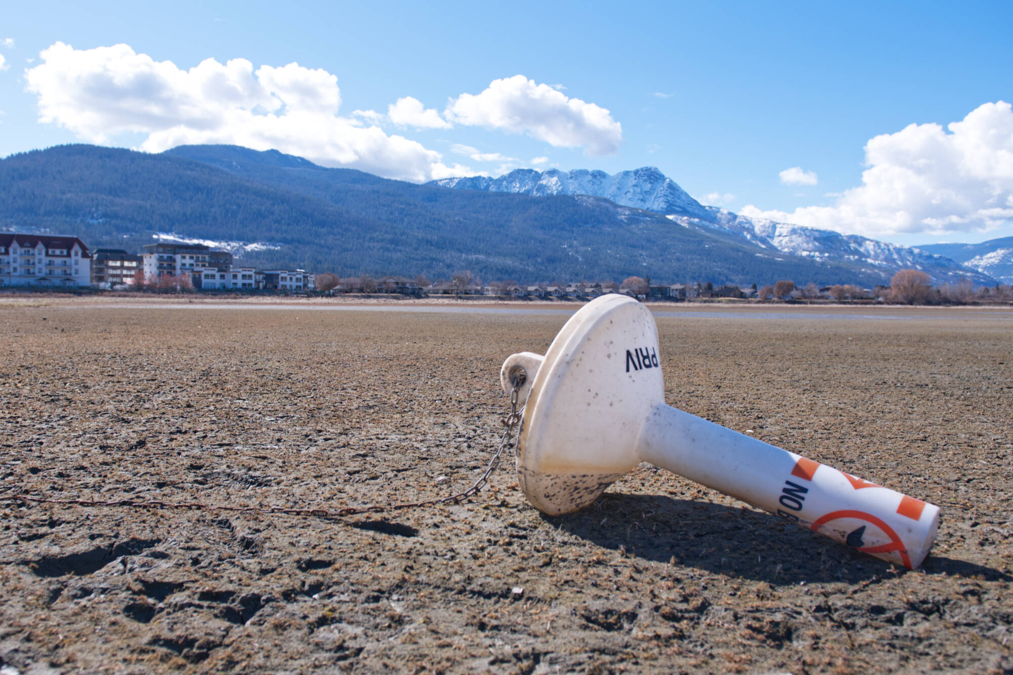 As of April 1, 2023, Shuswap Lake was at 344.772 metres. The low lake level recently prompted the Columbia Shuswap Regional District to issues a warning to the public regarding use of several boat launches. (Lachlan Labere-Salmon Arm Observer)