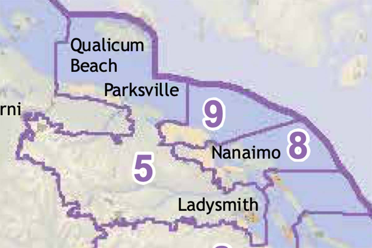 The final report of the Electoral Boundaries Commission recommends the new riding of Ladysmith-Oceanside would wrap around two ridings for Nanaimo among other changes. Significant changes are also coming to the Kamloops area.
