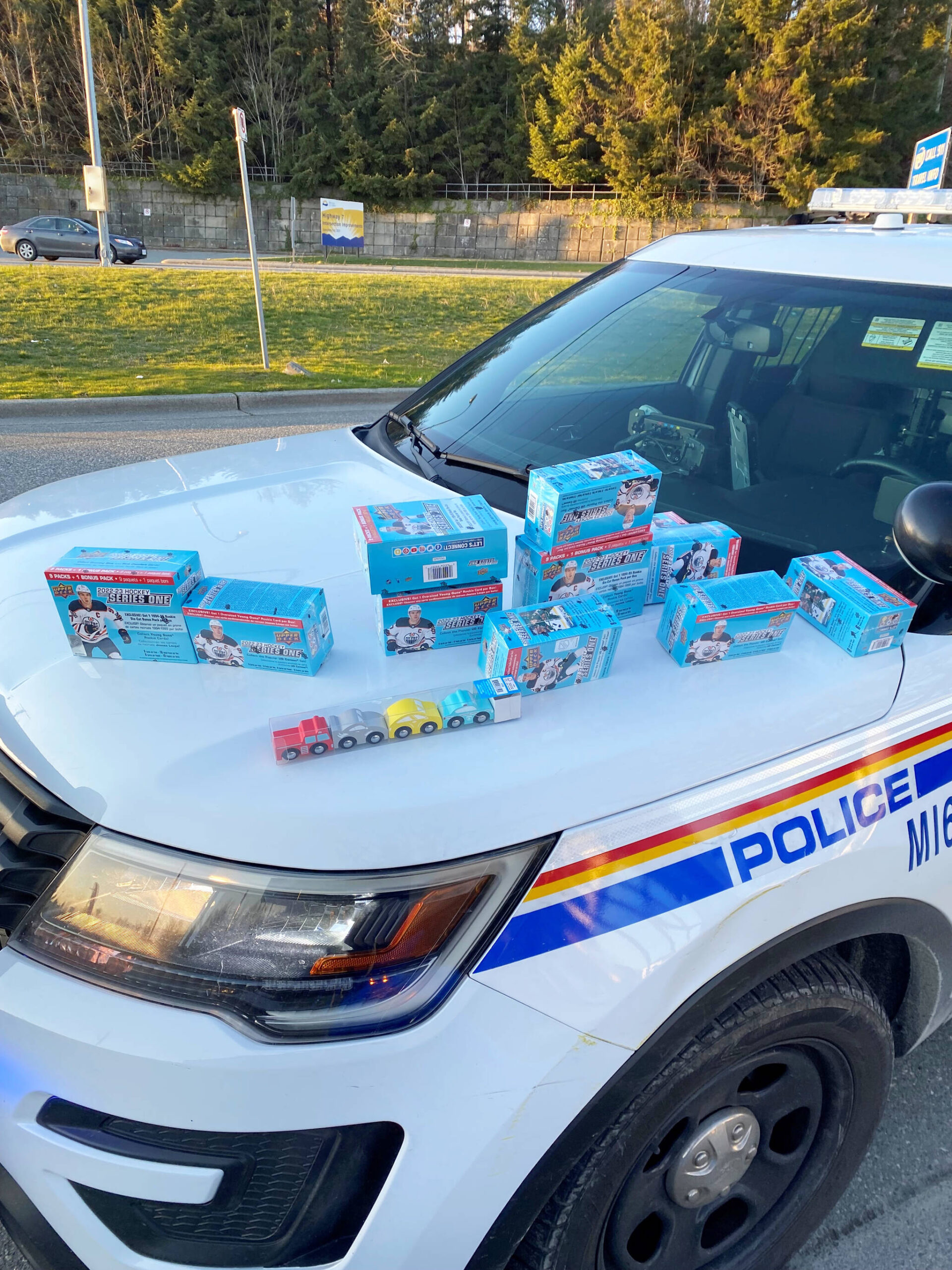 A 42-year-old man was arrested after trying to steal more than $500 worth of hockey cards from a big-box store. / Mission RCMP Photo