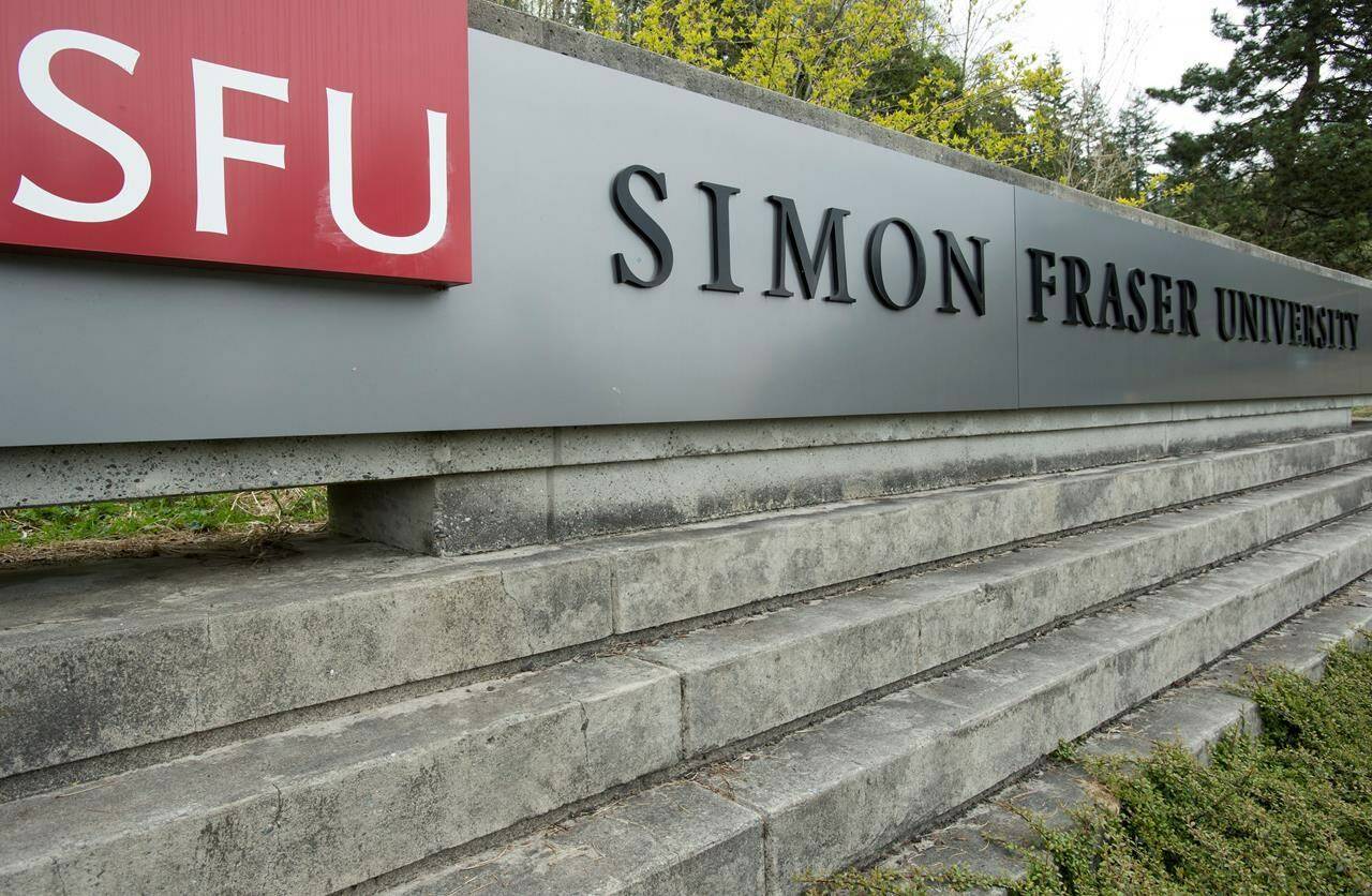 Simon Fraser University is pictured in Burnaby, B.C., Tuesday, Apr 16, 2019. The university has ceased its football program, school president Joy Johnson announced Tuesday. THE CANADIAN PRESS/Jonathan Hayward
