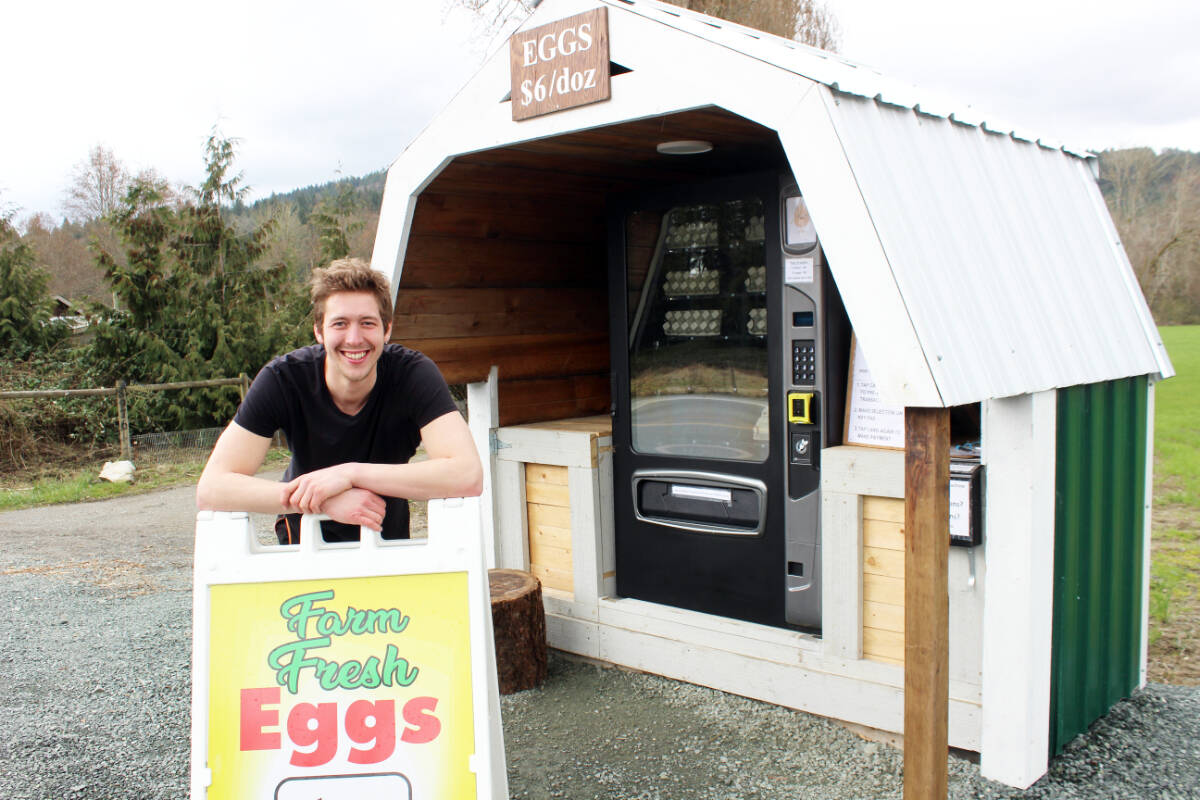 Farm fresh eggs from a vending machine? Who would have thought? And, yet, Doug Groenendijk has made it a reality. (Photo by Don Bodger)