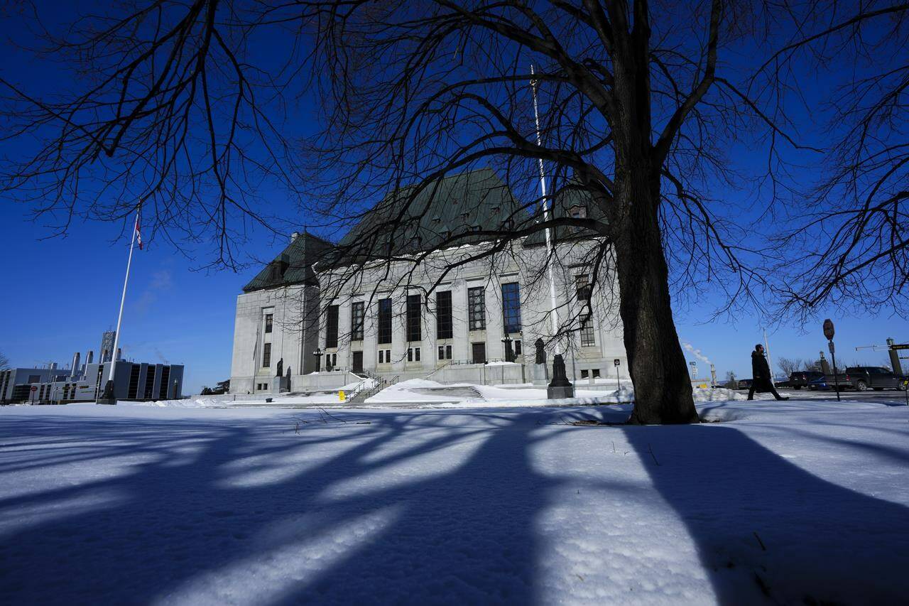 The Supreme Court of Canada is pictured in Ottawa on Friday, March 3, 2023. THE CANADIAN PRESS/Sean Kilpatrick