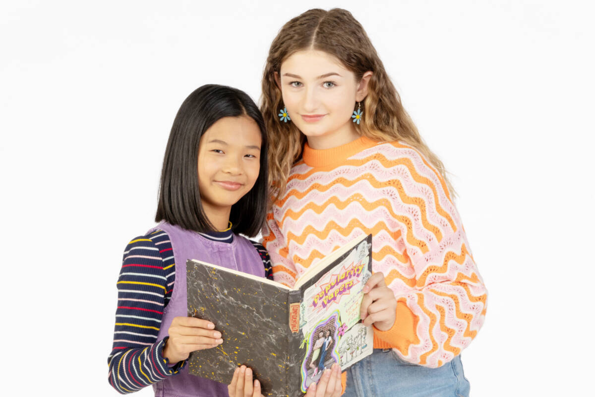 Glee Dango plays the part of Julie Graham-Chang, left, and Pitt Meadows actress Mia Bella will be playing the part of Lydia Goldblatt in the new television series <em>Popularity Papers</em>. (Special to The News)