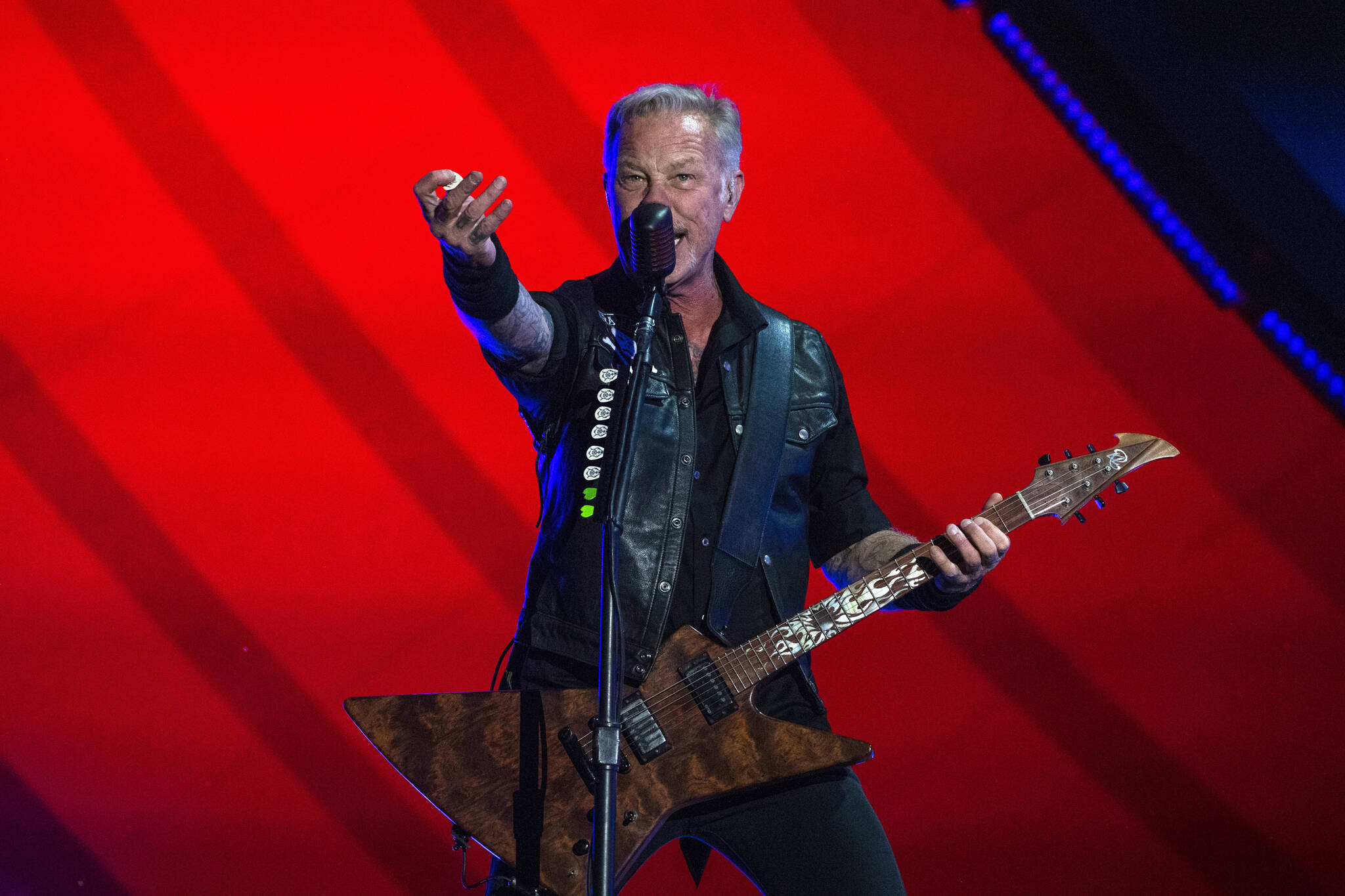 Metallica performs at the Global Citizen Festival in Central Park in New York on Saturday, Sept. 24, 2022. (AP Photo/Brittainy Newman)