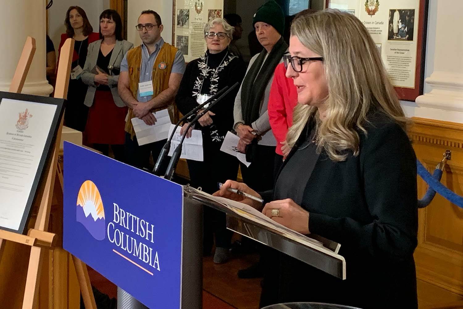 Minister of Tourism, Arts, Culture and Sport Lana Popham announced $600,000 Monday afternoon as the provincial legislature hosted local and provincial book and magazine as part of BC Book Day. (Wolf Depner/News Staff)