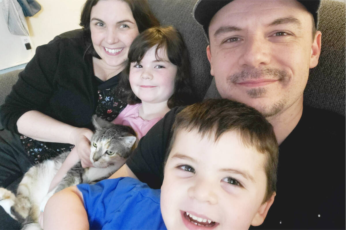 Ryan Plouffe, top right, and his family moved to Williams Lake and love it, but find the access to health care challenging. (Photo submitted)
