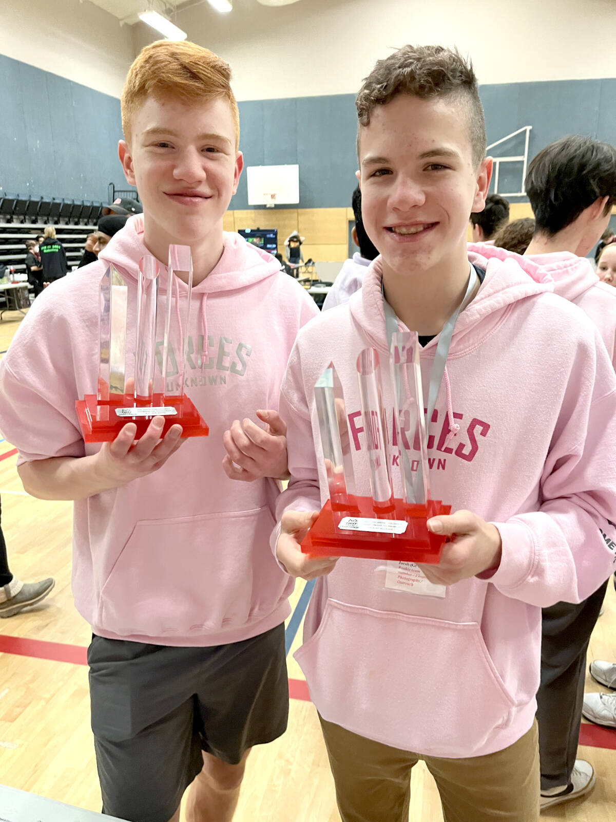 Jacob and Noah St. Jean of Langley are part of the Forces Unknown team heading to Texas this week to compete in a world robotic championship. (Special to Langley Advance Times)