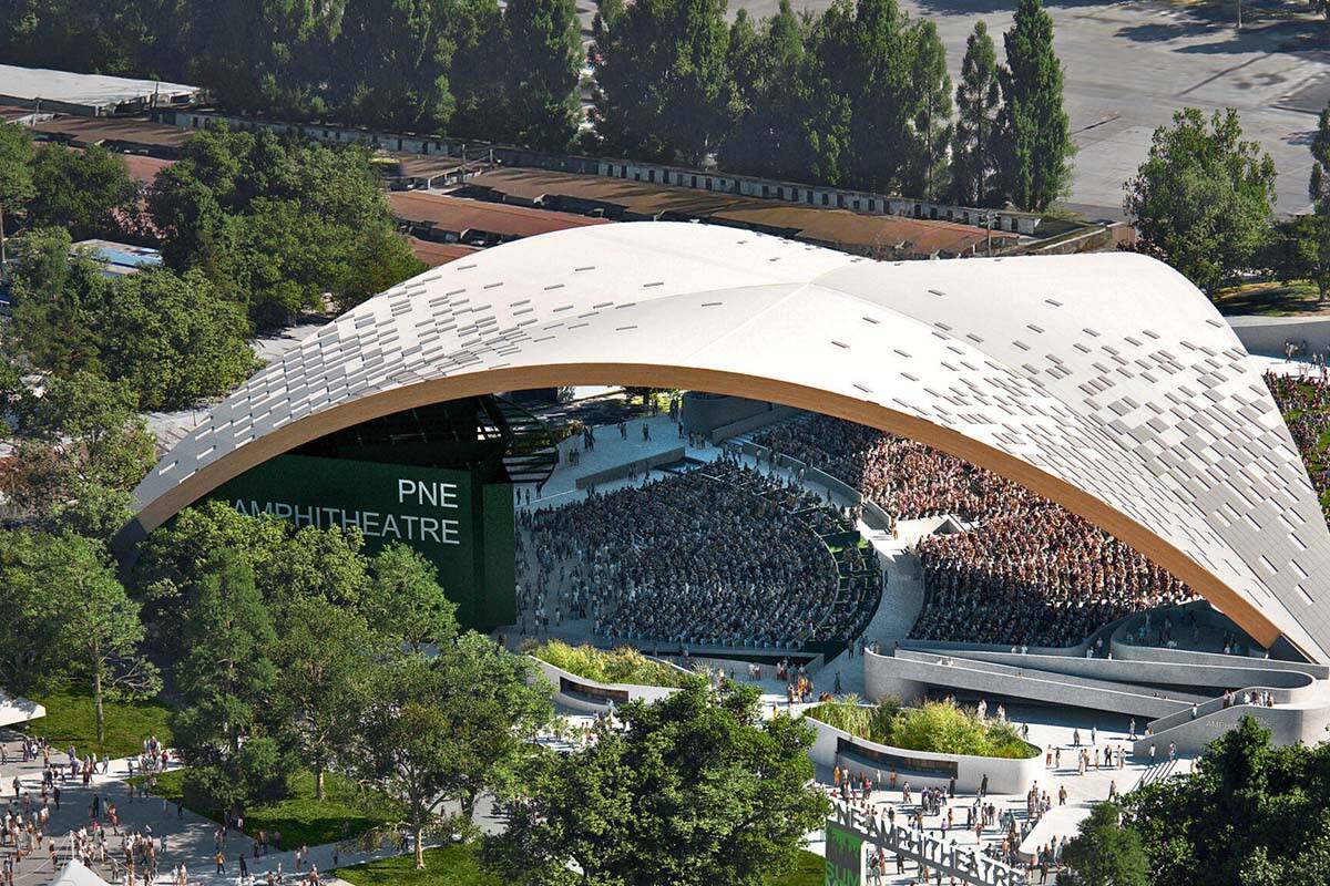A rendering of the new PNE Amphitheatre, which is expected to be complete by 2026 and hold up to 10,000 people. (Revery Architecture)