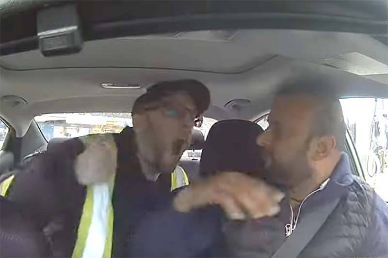 Dashcam video captured the assault of an Uber driver in Abbotsford on April 18. (Screengrab from video)