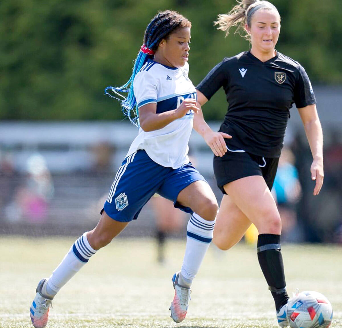 Jaime Perrault (left) will be returning for her second season with the Vancouver Whitecaps FC Academy. (Vancouver Whitecaps FC/Special to The News)