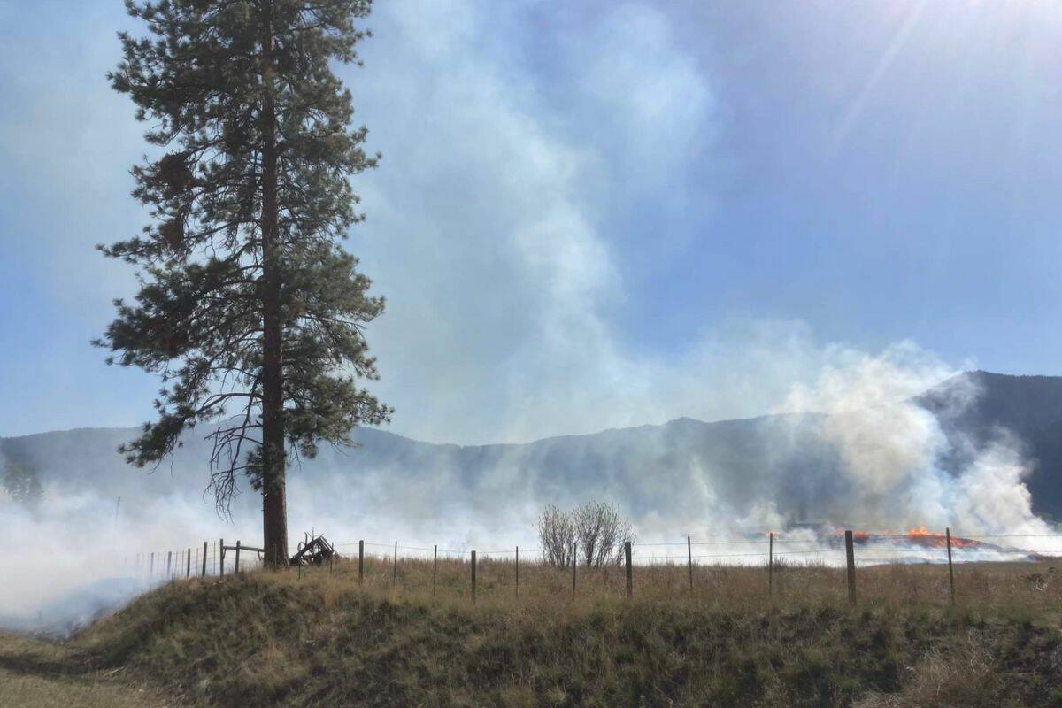 Highway 97C from Merritt to Logan Lake is closed because of a wildfire that is an estimated two hectares. (BC Wildfire Service)