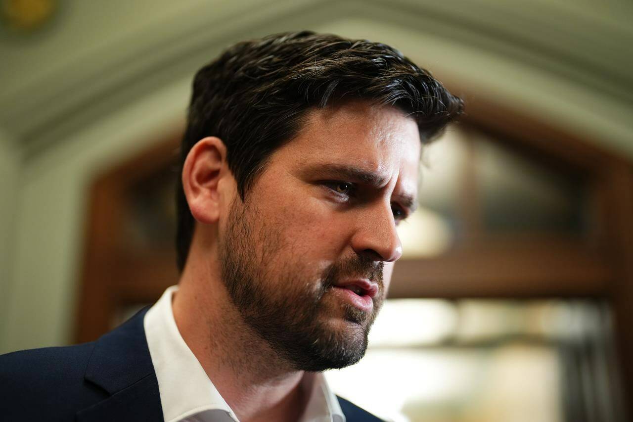 Sean Fraser, Minister of Immigration, Refugees and Citizenship, arrives to a caucus meeting on Parliament Hill in Ottawa on Wednesday, March 22, 2023. THE CANADIAN PRESS/Sean Kilpatrick