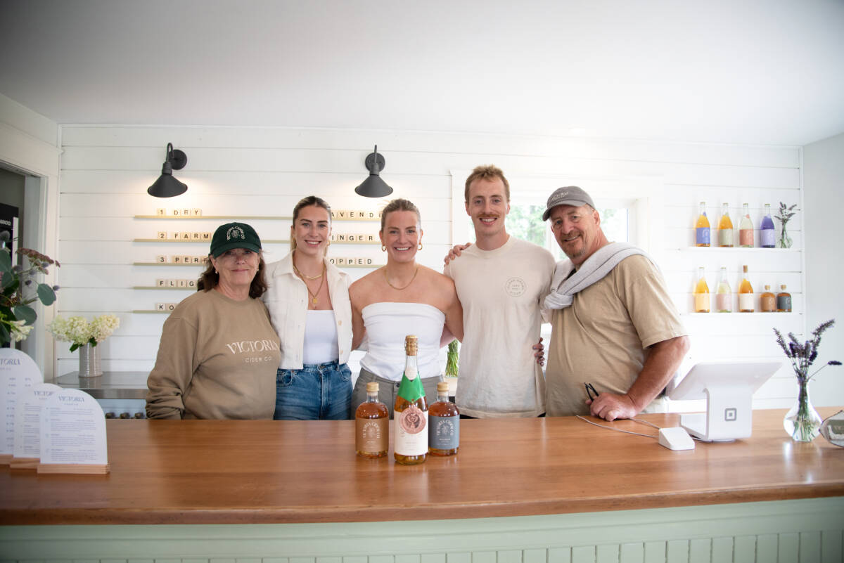 From left: Maureen, Emily, Jamie, Daniel and Wayne Ralph. The Ralph family, including daughter Kirstie (not pictured), has worked together to create Victoria Cider Co. (Nicole Crescenzi)