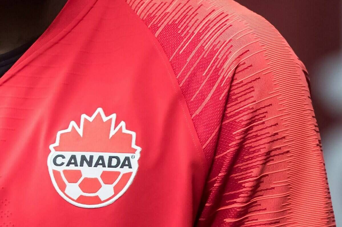 The Canadian men’s and women’s soccer teams are urging change in Canada Soccer’s leadership at the governing body’s annual meeting this week in Saint John, N.B. A Canada soccer logo is seen on Alphonso Davies in Vancouver, B.C., Sunday, March 24, 2019. THE CANADIAN PRESS/Darryl Dyck