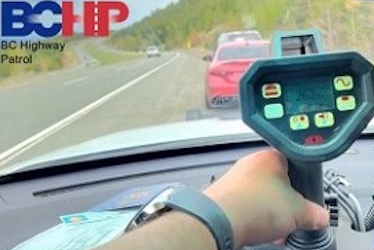 A man from Washington State had his car impounded after he was caught driving 262 km/h on the Coquihalla Highway on Sunday, May 7. (BC Highway Patrol)