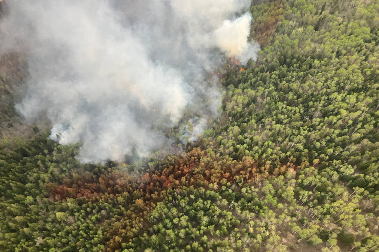 The Teare Creek fire (G3021) burns in the  Fraser-Fort George Regional District of British Columbia in a May 5, 2023, handout photo. THE CANADIAN PRESS/HO-BC Wildfire Service *MANDATORY CREDIT*