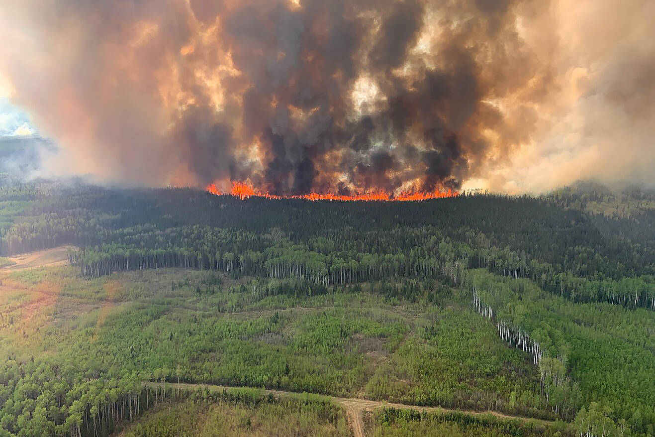 The Bald Mountain Wildfire is shown in the Grande Prairie Forest Area on Friday May 12, 2023 this handout image provided by the Government of Alberta. THE CANADIAN PRESS/HO-Government of Alberta Fire Service