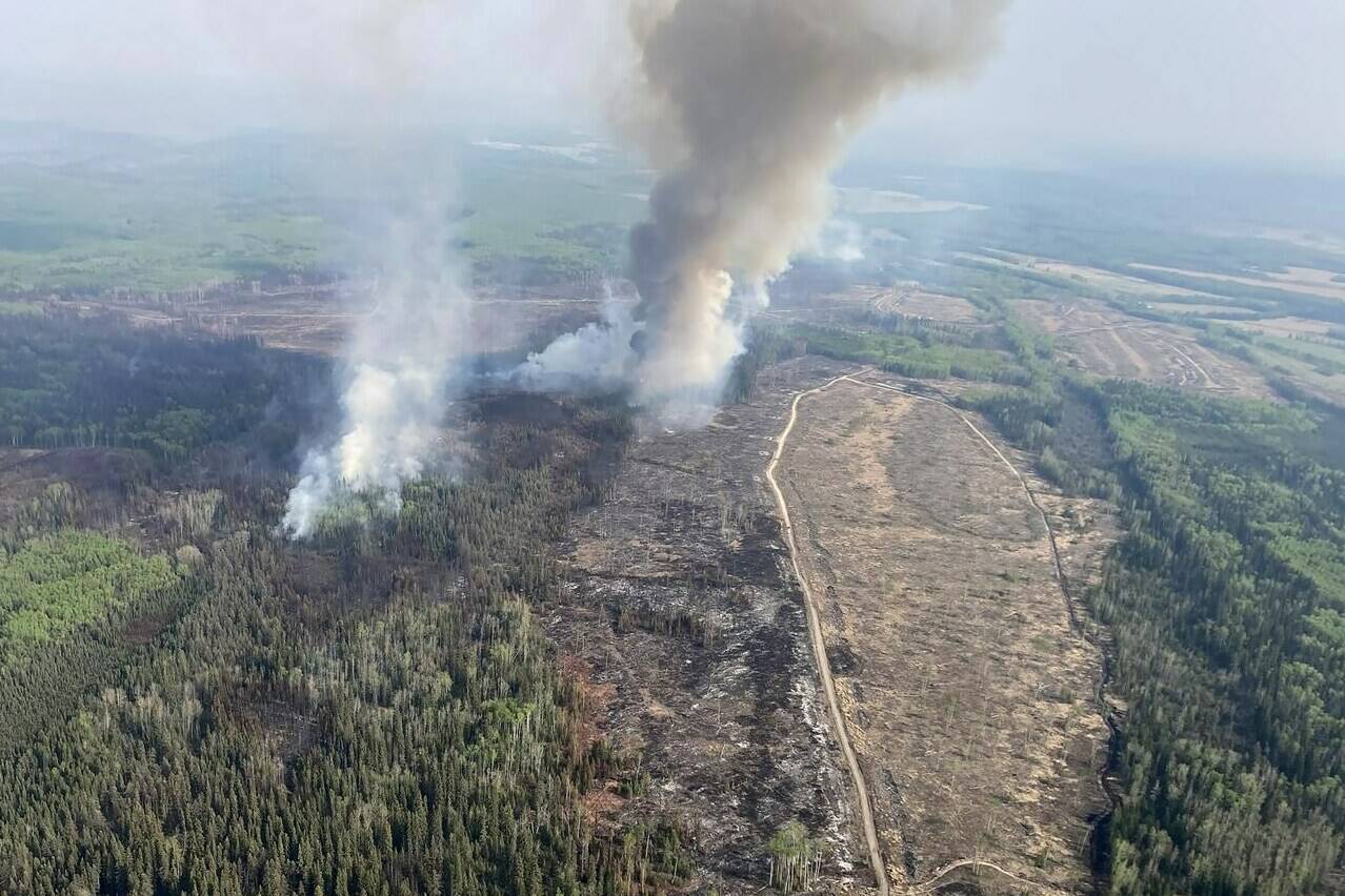 The BC Wildfire Service continues to respond to the Cameron River wildfire (G80175) located approximately 74 kilometres northwest of Fort St. John. As shown in this recent handout image. (THE CANADIAN PRESS/HO-BC Wildfire Service)