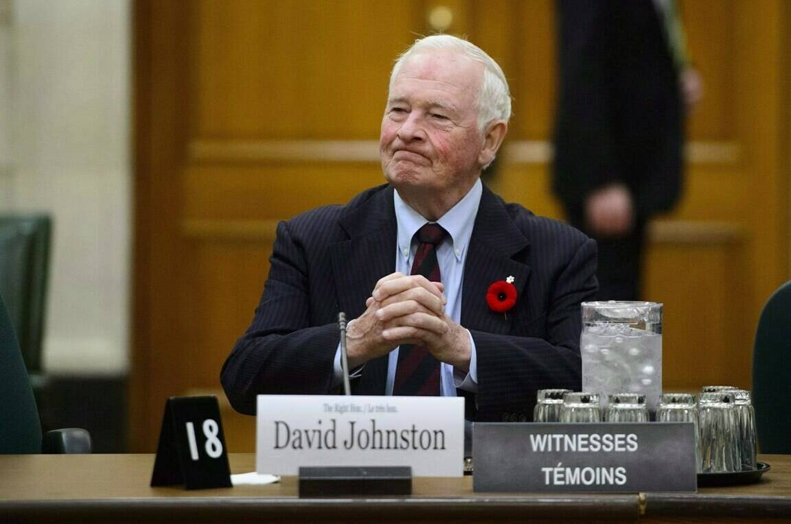 Former governor general David Johnston appears before a Commons committee reviewing his nomination as elections debates commissioner on Parliament Hill in Ottawa on Tuesday, Nov. 6, 2018. THE CANADIAN PRESS/Sean Kilpatrick