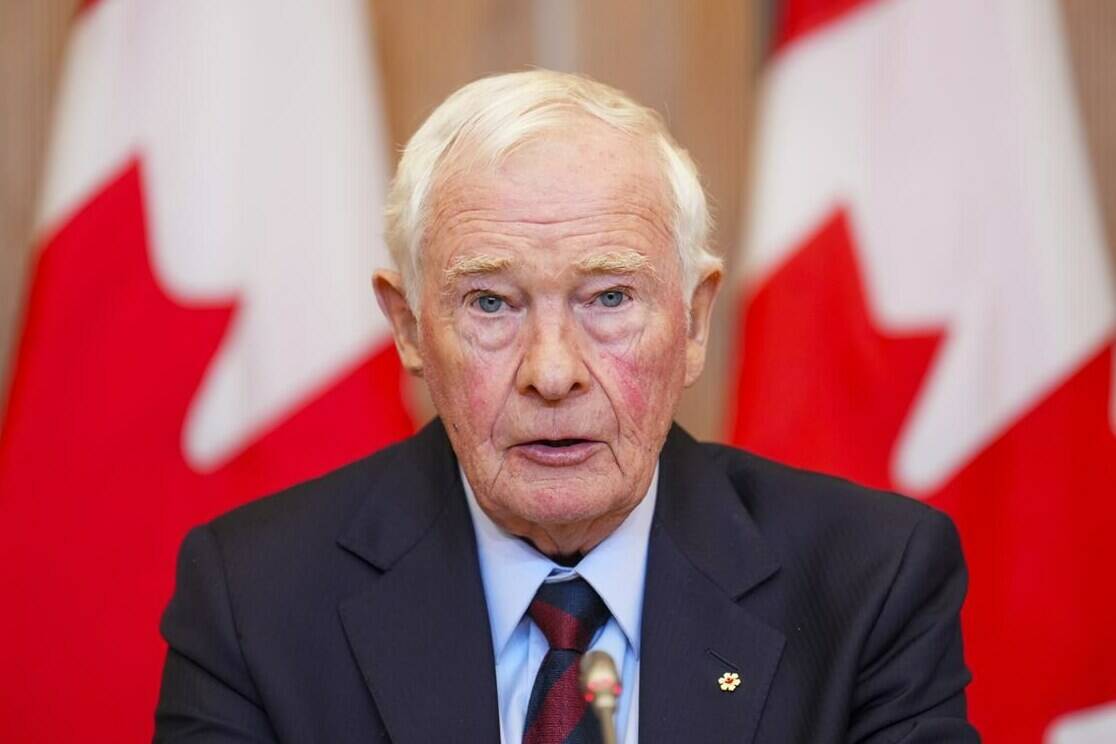 David Johnston, Independent Special Rapporteur on Foreign Interference, presents his first report in Ottawa on Tuesday, May 23, 2023. THE CANADIAN PRESS/Sean Kilpatrick