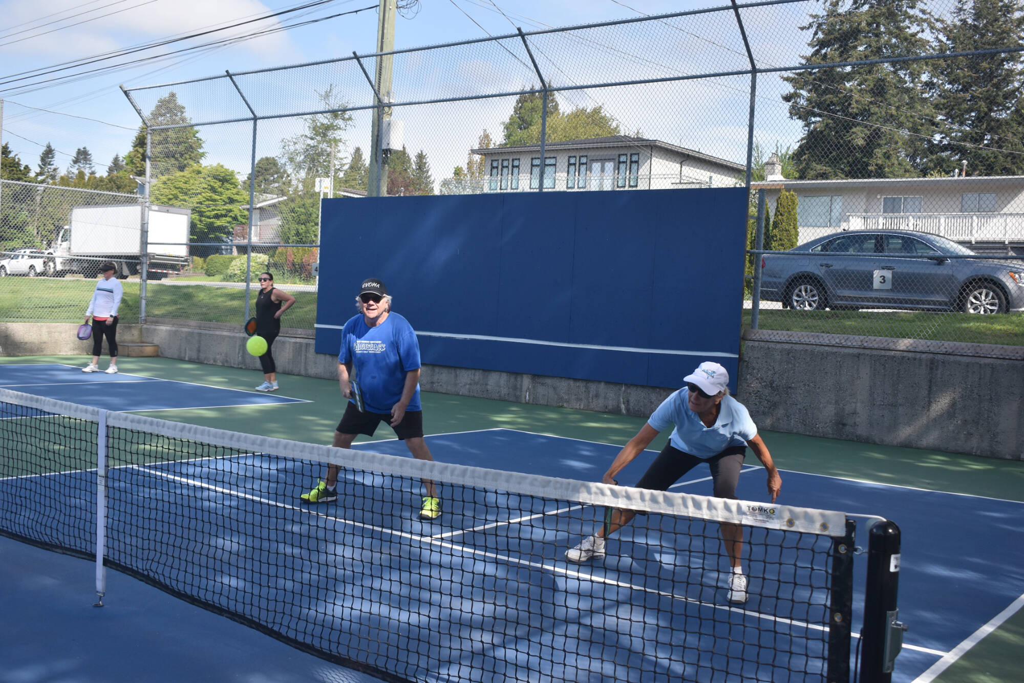 Pickleball players were out enjoying the country’s – and North America’s – fastest-growing sport at the Centennial Park courts in White Rock during recent warm weather. According to Pickleball Canada, the sport is now growing fastest among players 18-34 years old. (Sobia Moman photo)