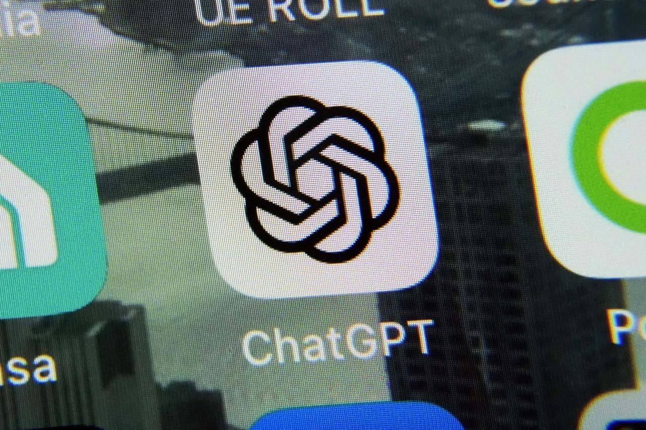 The ChatGPT app is displayed on an iPhone in New York, Thursday, May 18, 2023. Premier David Eby acknowledged concerns around AI, but sees more light than shadow when it comes to the effects of artificial intelligence. (THE CANADIAN PRESS/AP, Richard Drew)